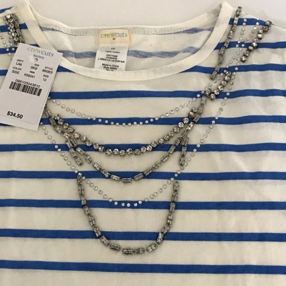J. CREW NECKLACE EMBELLISHED TEE - Picture 1 of 2